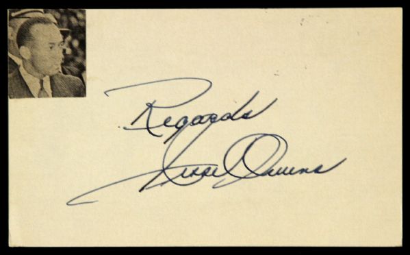 1954 Jesse Owens Signed 3 1/2" x 5 Postcard 4-Time Gold Medal Winner in 36 Olympics (JSA)