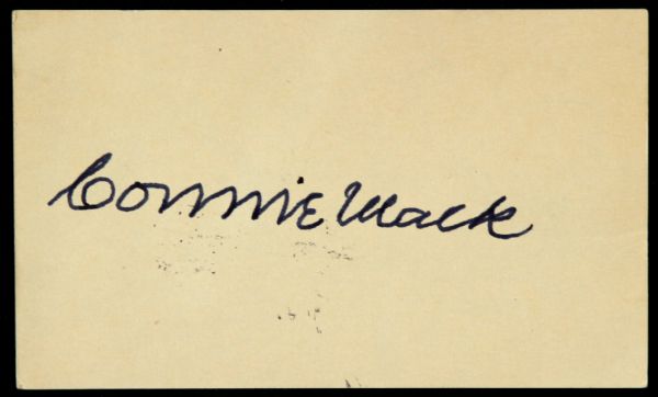 1954 Connie Mack Signed 3 x 5 Index Card Philadelphia Athletics (JSA)