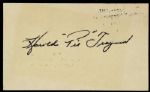 1954 Harold "Pie" Traynor Signed 3" x 5" Index Card Pittsburgh Pirates (JSA)