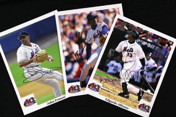 2013 John Franco Edgardo Alfonzo Dwight Gooden  New York Mets Signed Parts Authority 8 x 10 Photo 