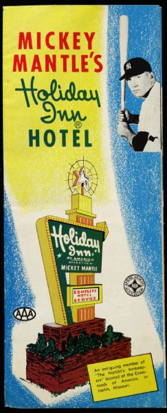 1950s-60s Mickey Mantles Holiday Inn Brochure New York Yankees