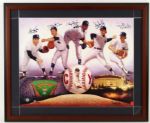 2000s New York Yankees Cy Young Winners Signed 26" x 32" Lithograph w/ Roger Clemens, Whitey Ford & More (DiMaggio Estate LOA) 139/170