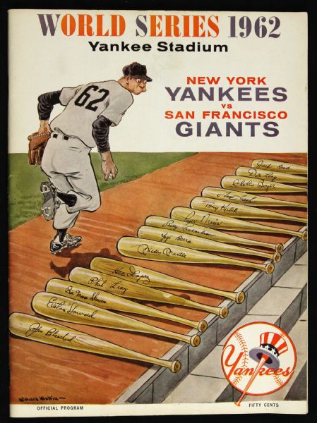 1962 New York Yankees San Francisco Giants Yankee Stadium World Series Program 