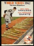 1962 New York Yankees San Francisco Giants Yankee Stadium World Series Program 