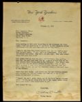 1962 Signed Mickey Mantle Letter New York Yankees Letterhead (JSA)
