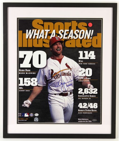 1998 Mark McGwire St. Louis Cardinals Signed 21" x 26" Framed 70 Home Run Display  