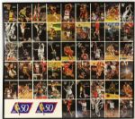 1996 NBA 50th Anniversary 24" x 26" Framed Display w/ NBA 50 Patches & Topps NBA Stars Uncut Sheet