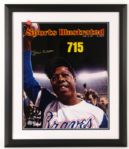1974 circa Signed Hank Aaron Sports Illustrated 715 Home Runs Atlanta Braves Steiner Framed 22" x 26" 