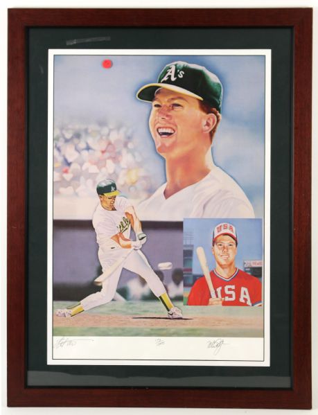 1989 Mark McGwire Oakland Athletics Signed 26" x 34" Framed Lithograph (McGwire/Artist COA) 173/1000