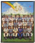 1995 Leon Day Tribute Negro League Signed 24" x 30" Ron Lewis Lithograph w/ 20 Signatures Including Buck Leonard, Buck ONeil & More (PSA/DNA) 988/1200