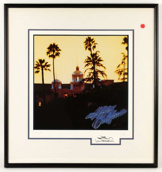 1990s Joe Walsh The Eagles Signed Hotel California 27" x 29" Framed Lithograph (Rock N Roll Hall of Fame COA)