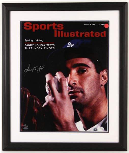 2000s Sandy Koufax Los Angeles Dodgers Signed 22" x 27" Framed Display (Steiner COA/Hologram) 10/63