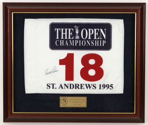 1995 Arnold Palmer Signed 22" x 26" Framed St. Andrews Flag Display (Arnold Palmer Enterprises COA) 330/500