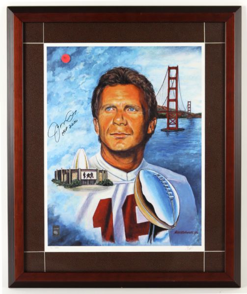 2000 Joe Montana San Francisco 49ers Signed 20" x 25" Framed Hall of Fame Lithograph (Montana Hologram) 1101/3000