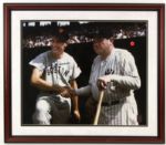 1990s Ted Williams Boston Red Sox Signed 27" x 30" Framed Photo w/ Babe Ruth (Green Diamond COA)