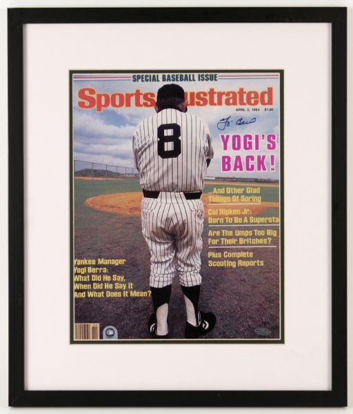 2000s Yogi Berra New York Yankees Signed 17" x 21" Framed Display (Steiner COA)