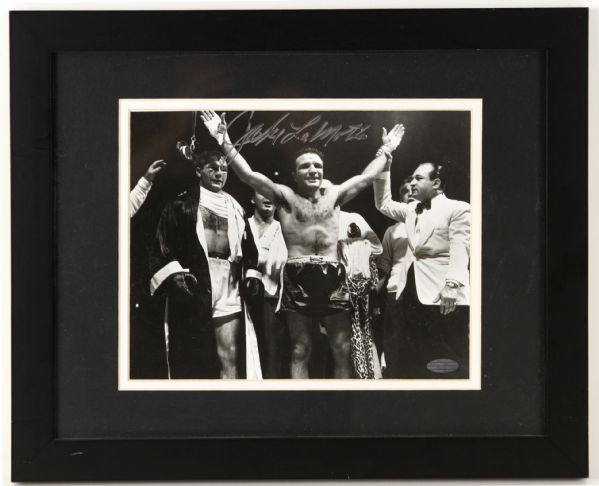 2000s Jake LaMotta World Middleweight Champion Signed 13" x 16" Framed Photo (Steiner COA)