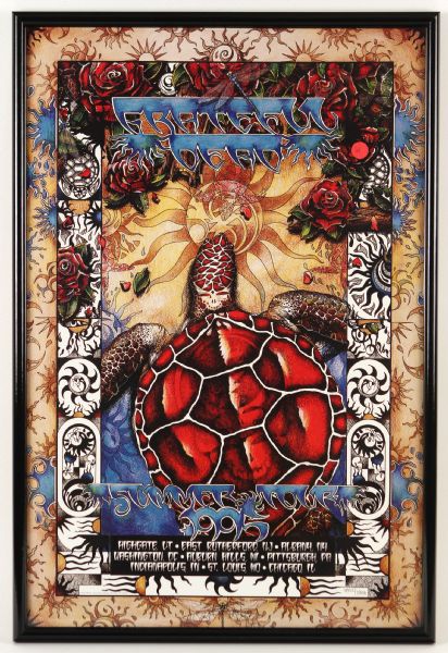 1995 Grateful Dead Concert Poster Lithograph Michael Everett Framed 9,952/25,000 19" x 28"