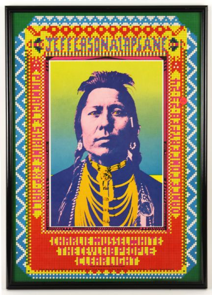 1990s Jefferson Airplane Lithograph Poster Signed Wes Wilson Framed 20" x 28"