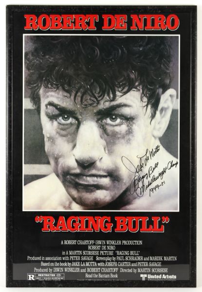 1980 Signed Jake LaMotta Raging Bull Poster 26 x 38 (JSA)