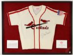 2000s Stan Musial St. Louis Cardinals Signed 31" x 41" Framed Mitchell & Ness Jersey (St. Louis Cardinals COA)