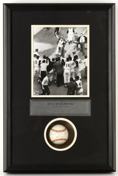 2001 Signed Bill Mazeroski Pittsburgh Pirates Framed Display Steiner 16" x 24" 