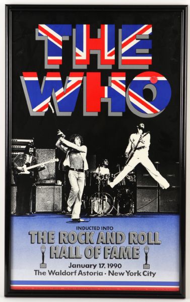 1990 The Who Rock and Roll Hall of Fame Induction Poster Framed Display 18" x 29" 