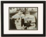 1980s Joe DiMaggio Ted Williams Signed 13" x 15" Framed Photo (Steiner COA)