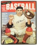 1955 Yogi Berra New York Yankees Signed 9" x 11" Framed Street & Smiths Baseball Yearbook (JSA)