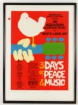 1989 Woodstock 20th Anniversary Poster Signed Grace Slick Richie Havens Arnold Skolnick 23" x 31" 