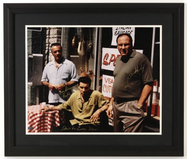 2006 Signed Sopranos James Gandolfini Steven Van Zandt Tony Sirico Framed Display Steiner 23" x 26" 
