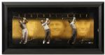 2000s Jack Nicklaus Arnold Palmer Tiger Woods Signed 20" x 38" Framed Legends of Golf Photo (Upper Deck COA) 177/250
