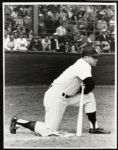 1951-68 circa Original Mickey Mantle B/W Blank Back Photos 11 x 14 (Lot of 2)