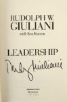 2002 Rudolph Giuliani New York City Mayor Signed Leadership Hardcover Book (JSA)
