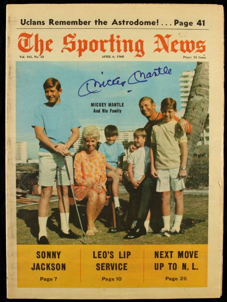 1968 Mickey Mantle Signed The Sporting News Magazine New York Yankees JSA Full Letter