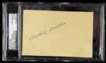 1955 Mickey Mantle New York Yankees Signed 3" x 5" GPC w/ Commerce Postmark (PSA/DNA) Very Early Signature 