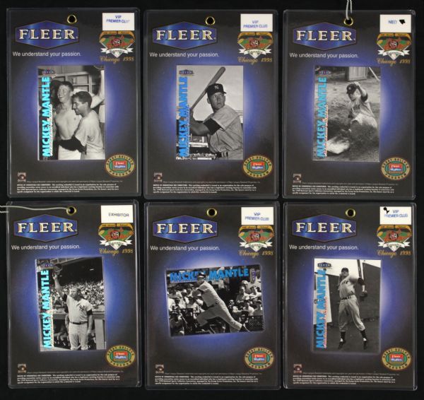 1998 Mickey Mantle New York Yankees National Sports Collectors Convention Badge Fleer Tradition Cards - Lot of 6