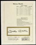 1990 Mickey Mantle New York Yankees Signed Lifetime Statistics & Major Achievements Page (Notarized)
