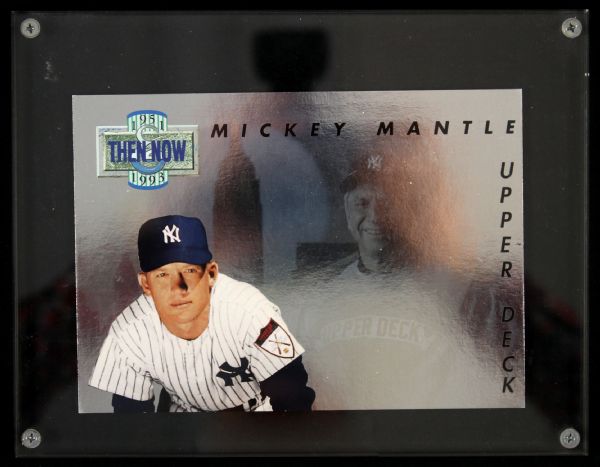 1993 Upper Deck Mickey Mantle Then and Now 5" x 7" Hologram Baseball Card New York Yankees UDA 21/2,500