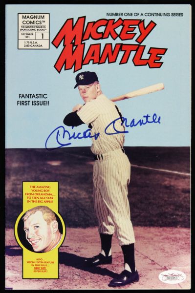 1991 Signed Mickey Mantle Magnum Comics First Comic Book New York Yankees JSA Full Letter