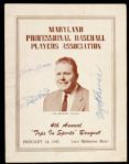 1957 Signed Mickey Mantle Maryland Professional Baseball Players Association Program *JSA Full Letter*