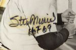 2002 Highland Mint Stan Musial Mickey Mantle Game Used Collection w Musial Signature Framed Display 14 x 18  (JSA)