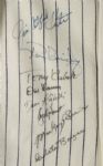 1990's New York Yankees Signed 35 x 40 Framed Mitchell & Ness 1951 Jersey w/ 13 Signatures Including Catfish Hunter, Don Larsen, Dave Righetti & More (JSA)