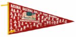 1975 National Baseball Hall of Fame Members Jumbo 36" Pennant w/ 49 Members Pictured
