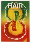 1968 Hair "The American Tribal-Love Rock Musical" 14" x 20" Broadside 