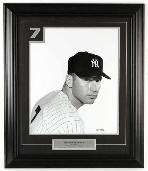 1990s Mickey Mantle New York Yankees 24" x 28" Framed Photo Display 191/1956