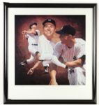 1990s Mickey Mantle New York Yankees Signed 24" x 26" Framed "Home Run Hero" Danny Day Lithograph (Upper Deck COA)