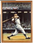 1986 Mickey Mantle New York Yankees 19" x 26" Framed Original Art Work