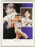1998 Mickey Mantle New York Yankees 18" x 24" Framed Tim Cortes Artist Signed Lithograph 52/536