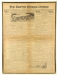 1948 (July 12) Baxter Springs Citizen 18" x 24" Framed Newspaper w/ Mickey Mantle High School Baseball Box Score & Account (Very Early Account of Mantle)